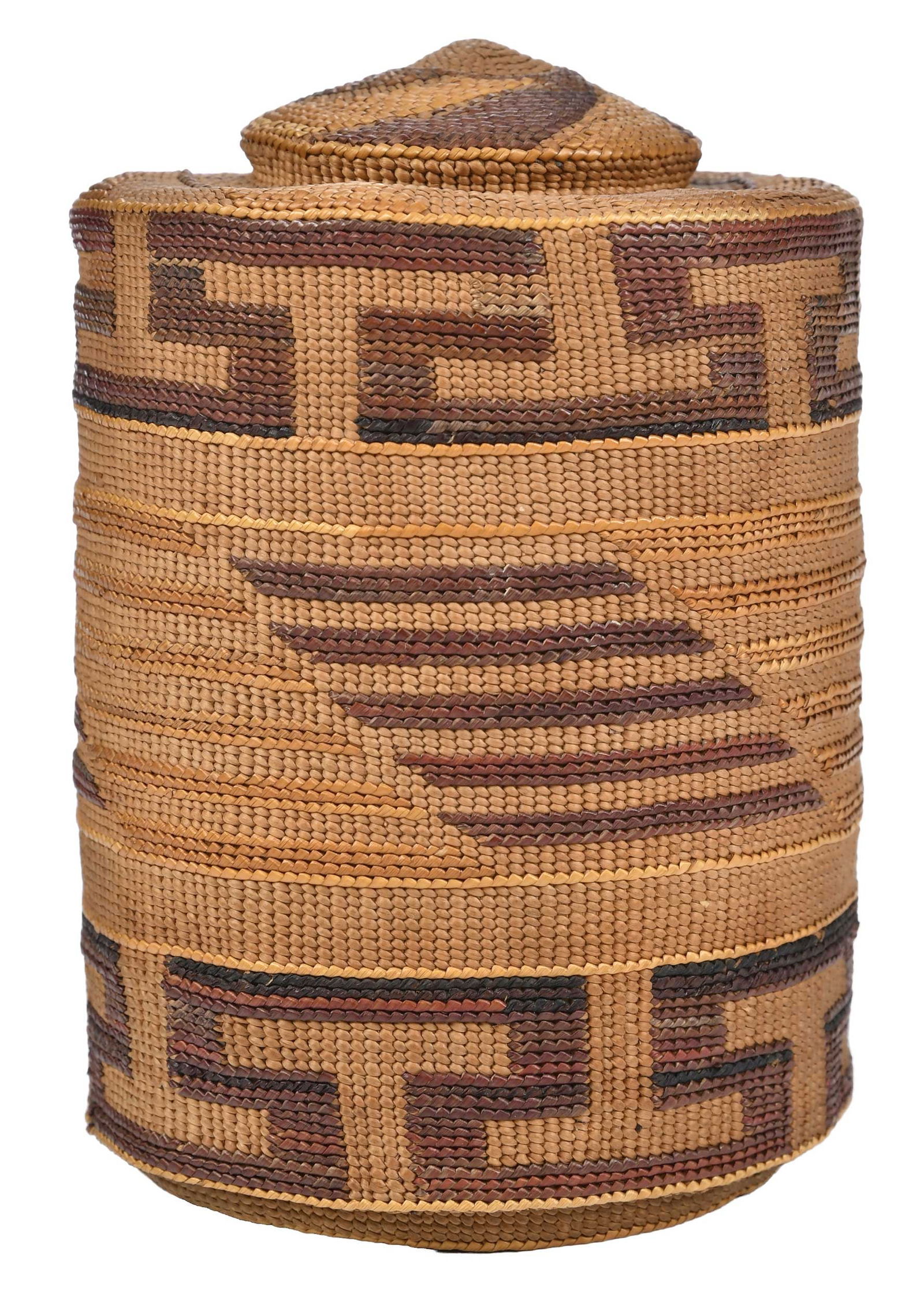 Fine Tlingit Lidded Polychrome Down Holder Basket (1 of 10)