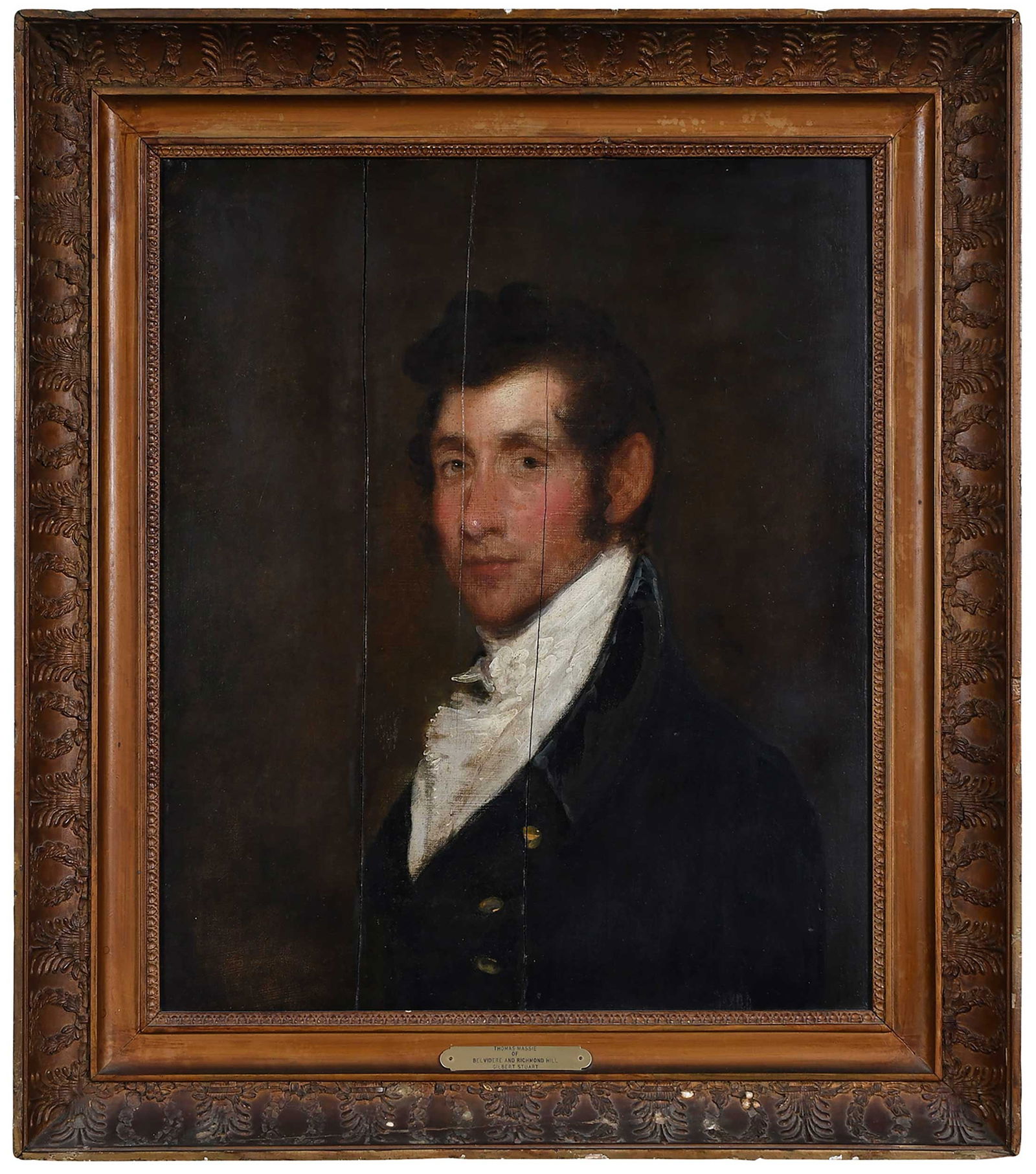 Gilbert Stuart: (British, America, 1755-1828) Portrait of a Young Gentleman of Virginia, by family tradition Thomas Massey of Goochland County, Virginia or possibly Dr. Thomas Massie (1783-1864) of Richmond and then