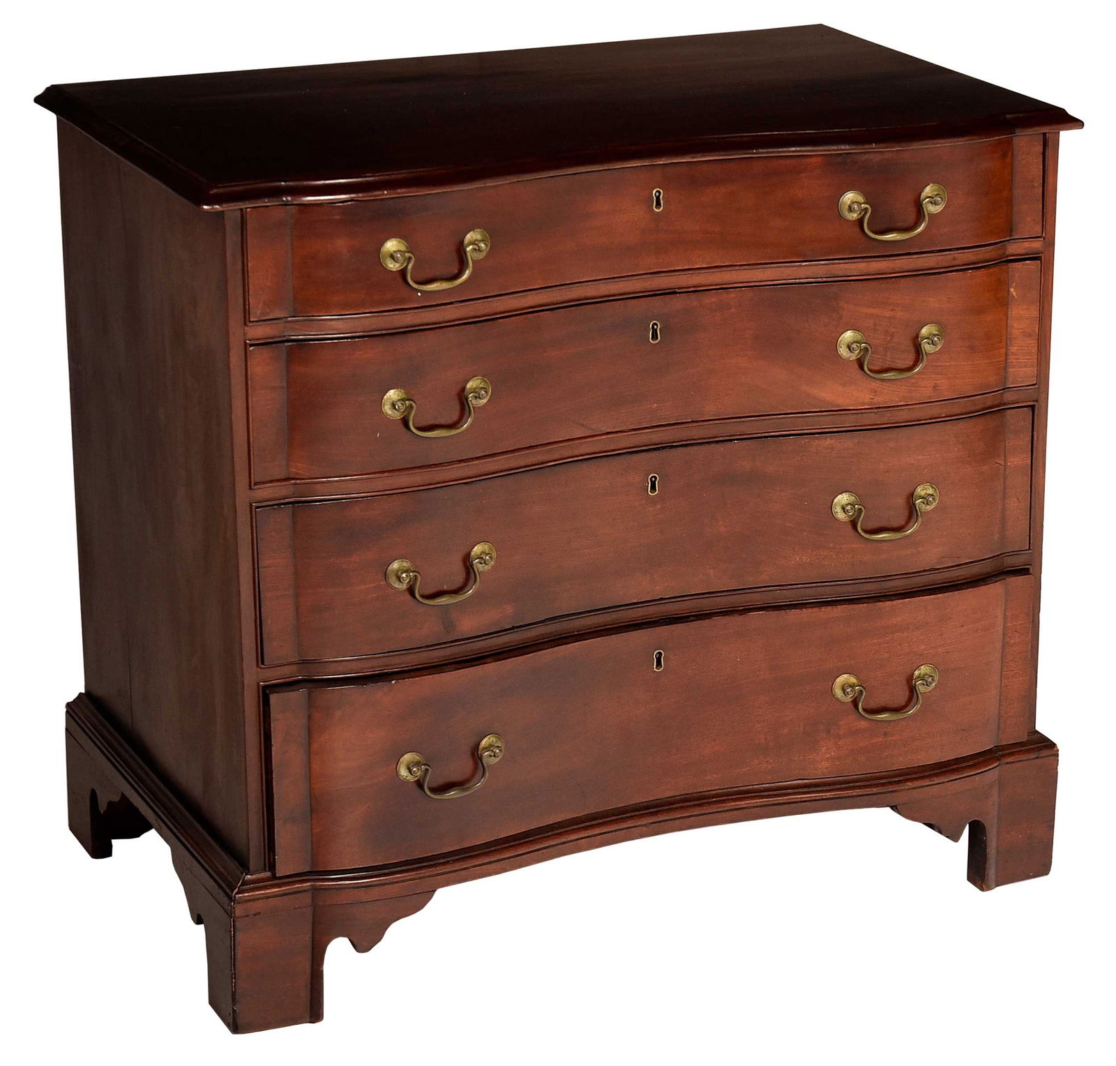 New Hampshire Chippendale Figured Mahogany Serpentine Chest of Drawers (1 of 13)