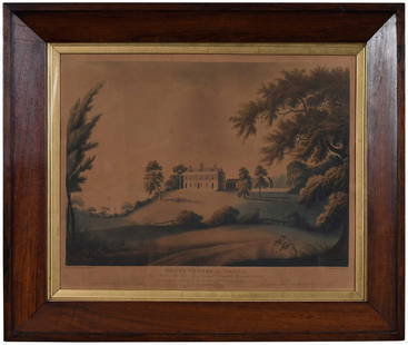 Rare Aquatint After Alexander Robertson, Mount Vernon in Virginia: (Scottish/American 1772-1841) Mount Vernon in Virginia, The Seat of the Late Lieut. General George Washington, Commander in Chief of the Armies of the United States, after Alexander Robertson, Francis