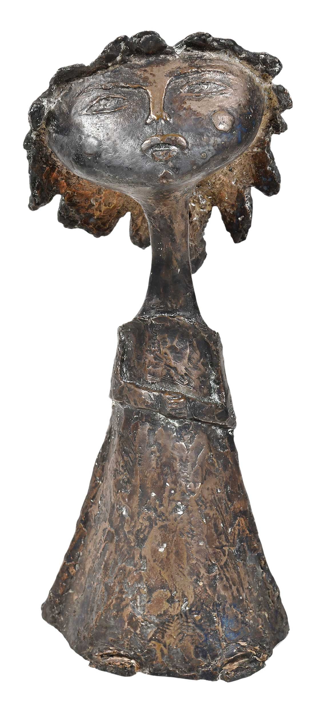 Angel Botello, Salvation Army: (Latin America/Spain,1913-1986) circa 1976, edition 3/10, stamped "Botello", bronze, 12 x 5-1/2 x 4 in. (30.48 x 11.43 x 10.16 cm.) Provenance: Private Nashville Collection Brunk Auctions would like t