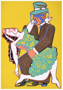 Red Grooms, Mango, Mango: (Tennessee/New York, born 1937) 1973, AP edition 30/30 aside from the edition of 250, signed lower right "Red Grooms '73", screen print, 40-1/2 x 29 in. Provenance: Property of the Birmingham Museum o