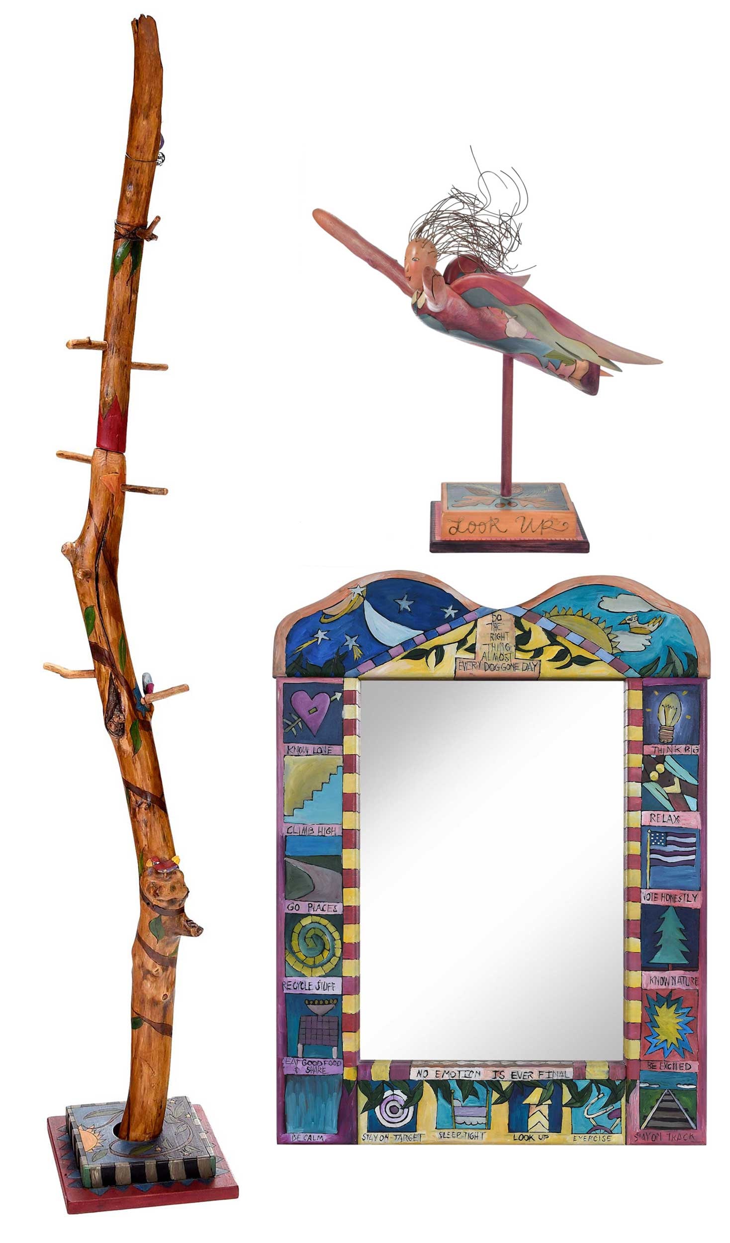 Three Sticks Object Art Household Objects, Hat Rack, Mirror, and Angel (1 of 20)