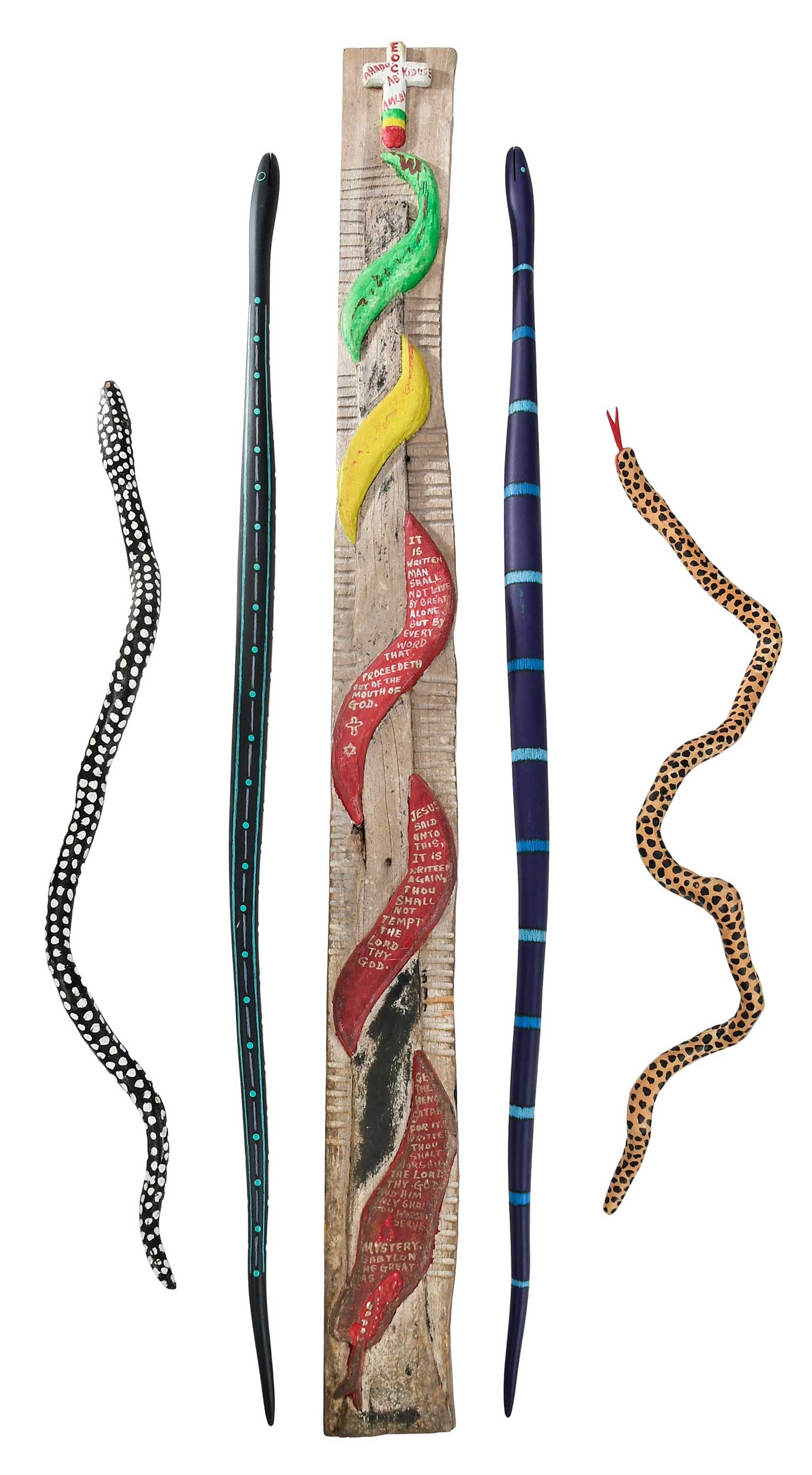 Five Folk Art Carvings of Snakes (1 of 16)