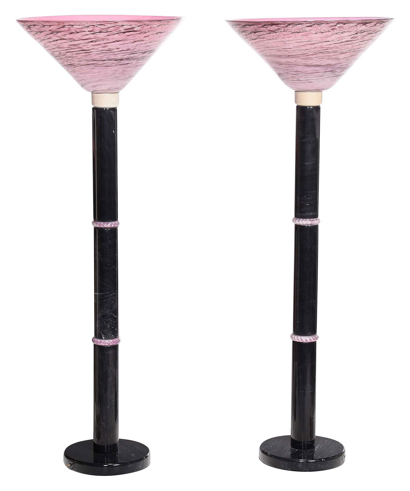 Pair of Variegated Stone and Glass Table Lamps (1 of 5)