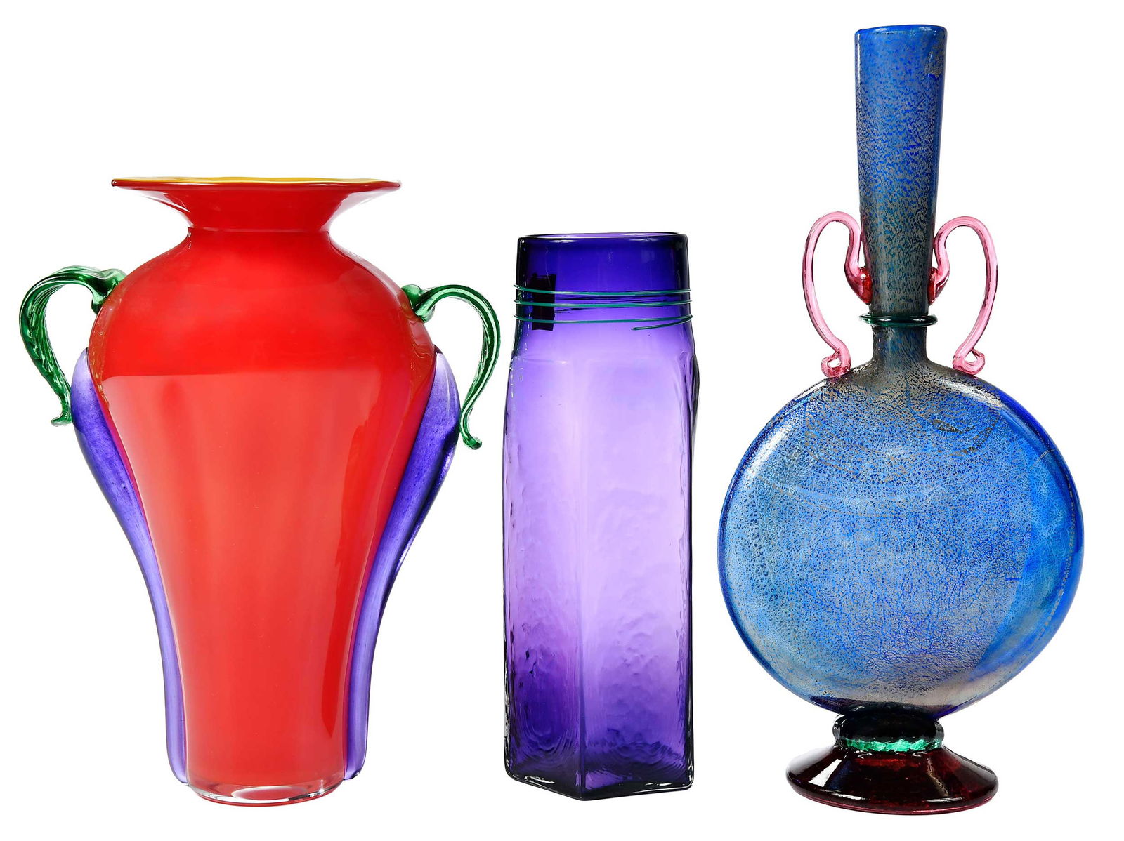 Three Studio Art Glass Vases (1 of 10)