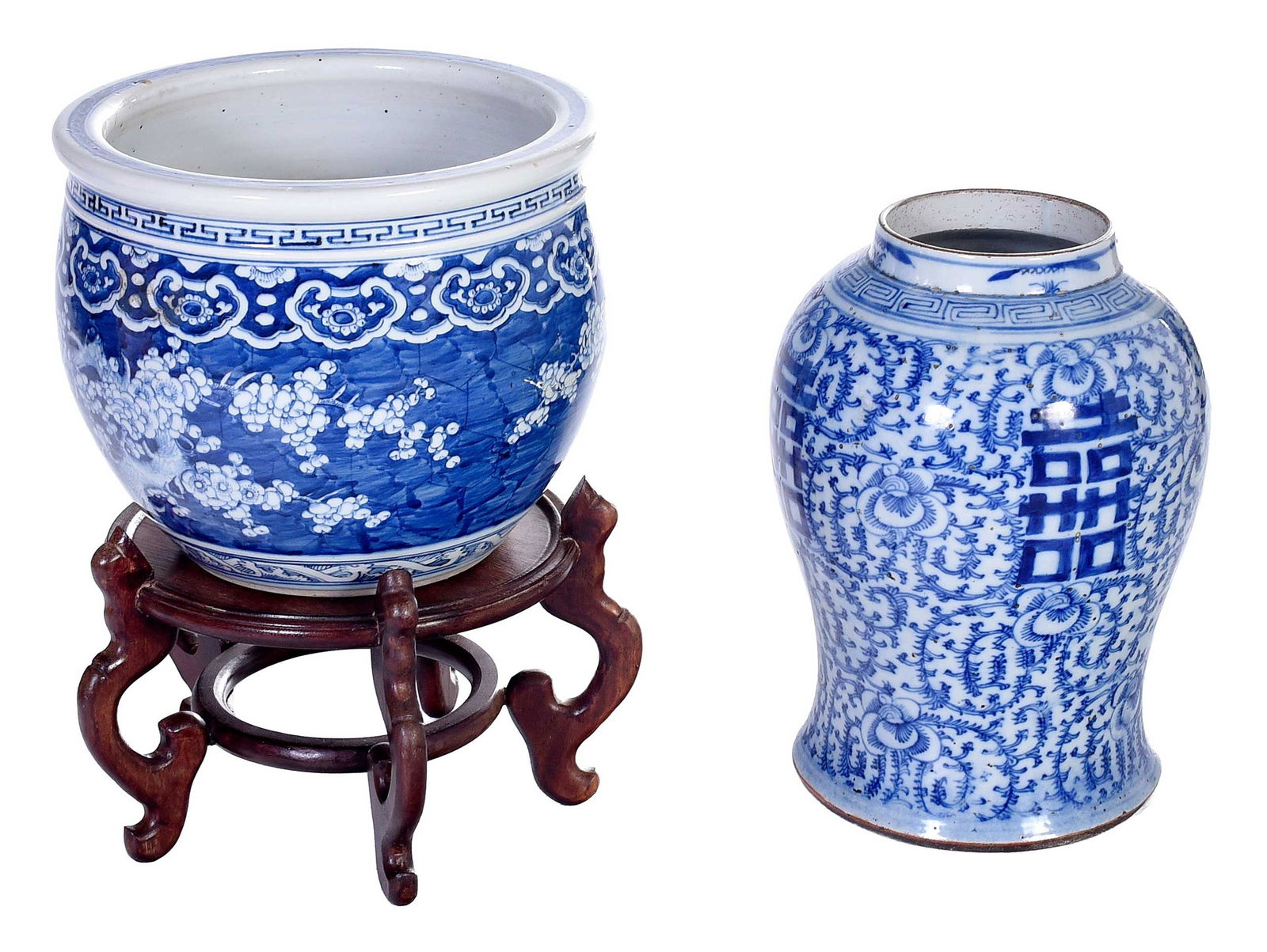Two Chinese Blue and White Porcelain Vessels (1 of 11)