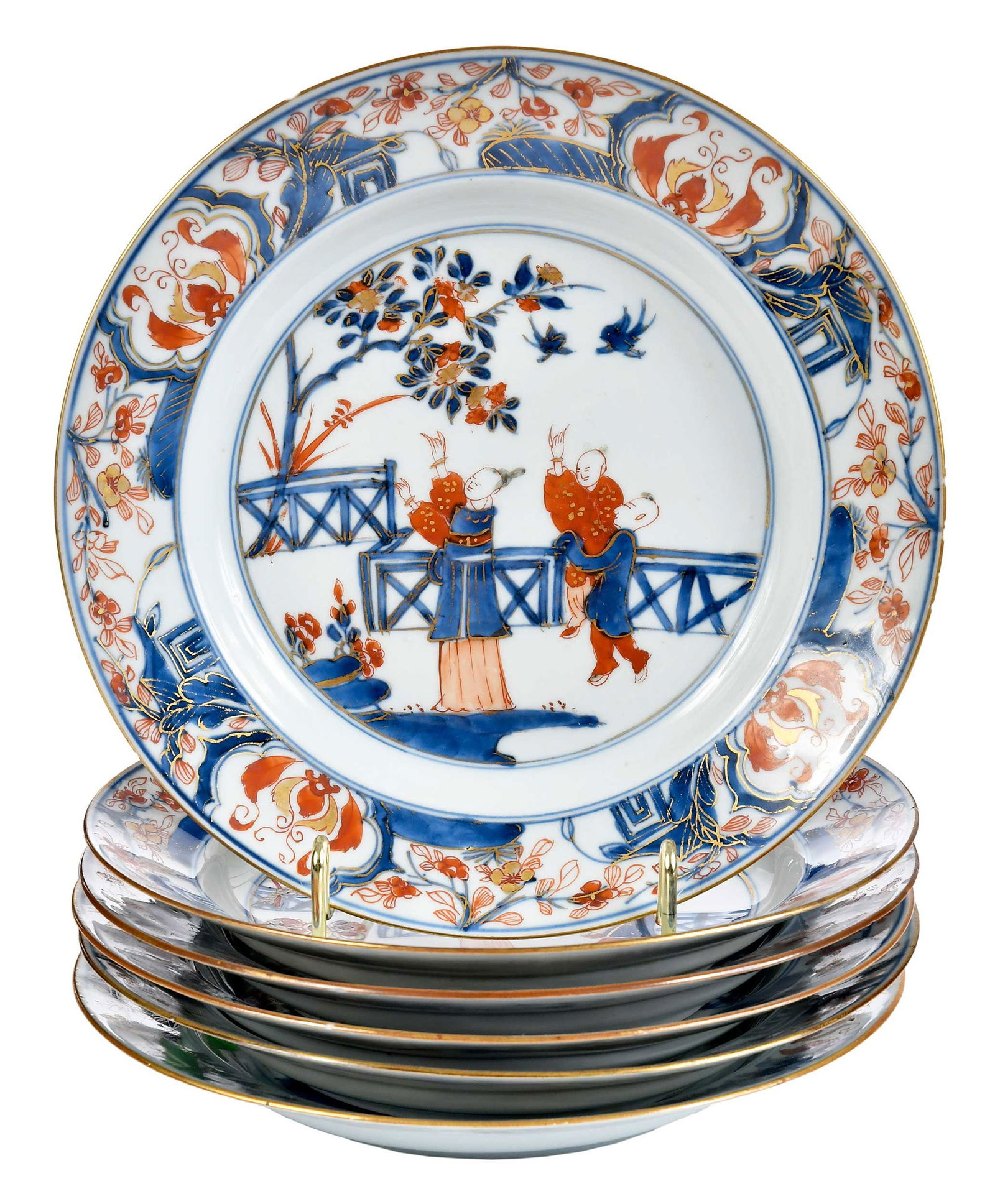 Six Chinese Imari Porcelain Plates (1 of 6)