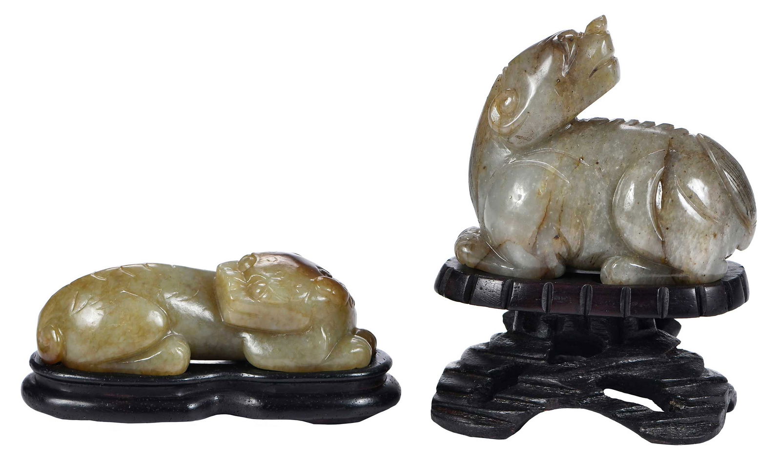 Two Chinese Carved Jade Beasts (1 of 9)