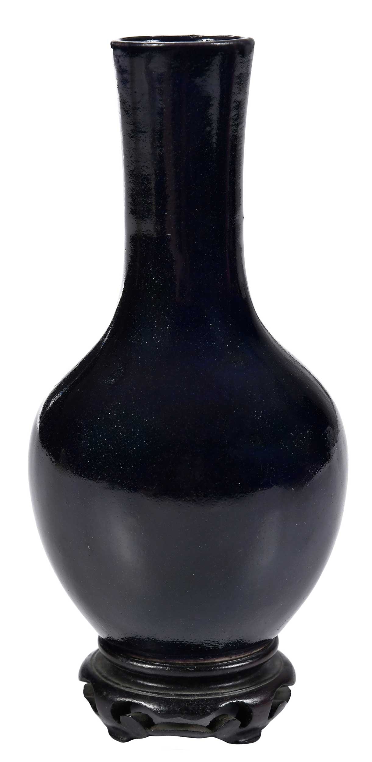 Chinese Monochromatic Dark Blue Porcelain Vase (1 of 8)