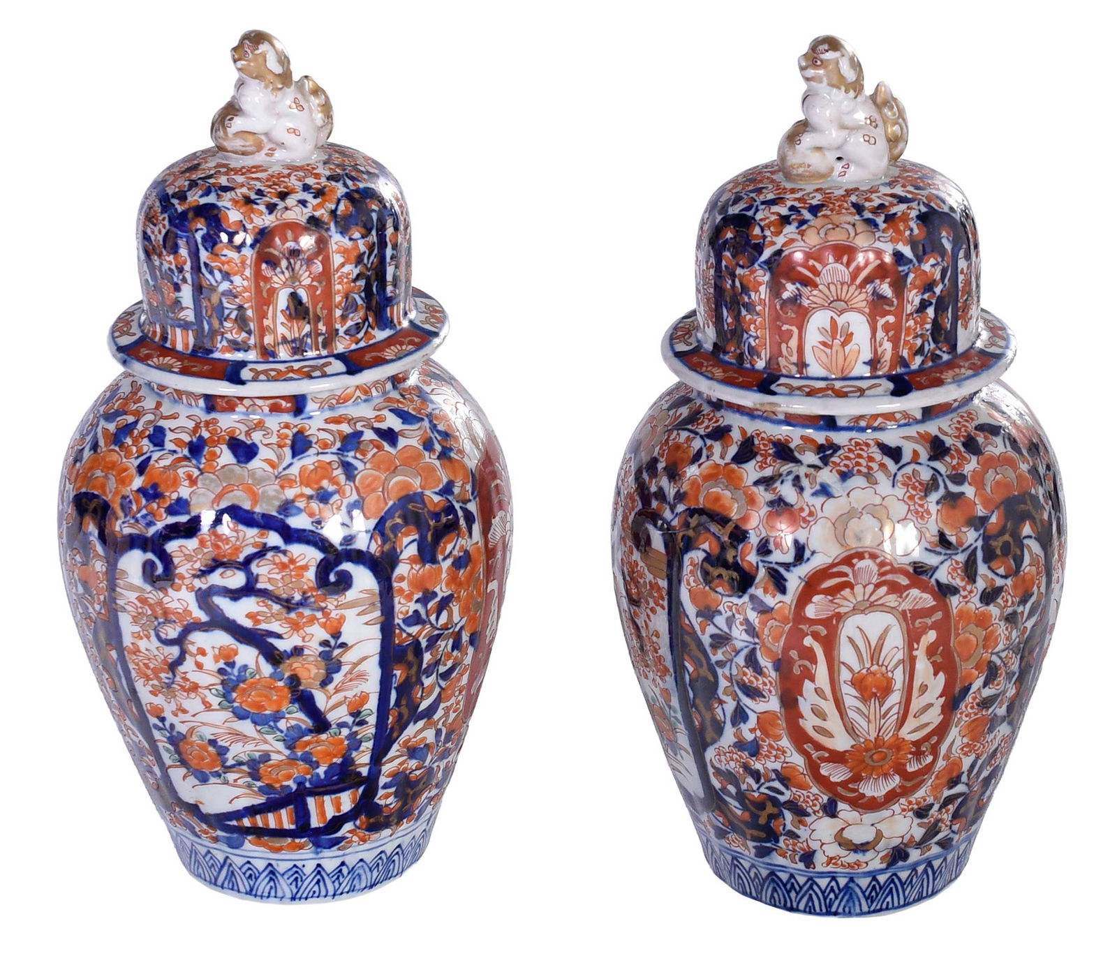 Pair of Japanese Porcelain Imari Lidded Jars (1 of 10)