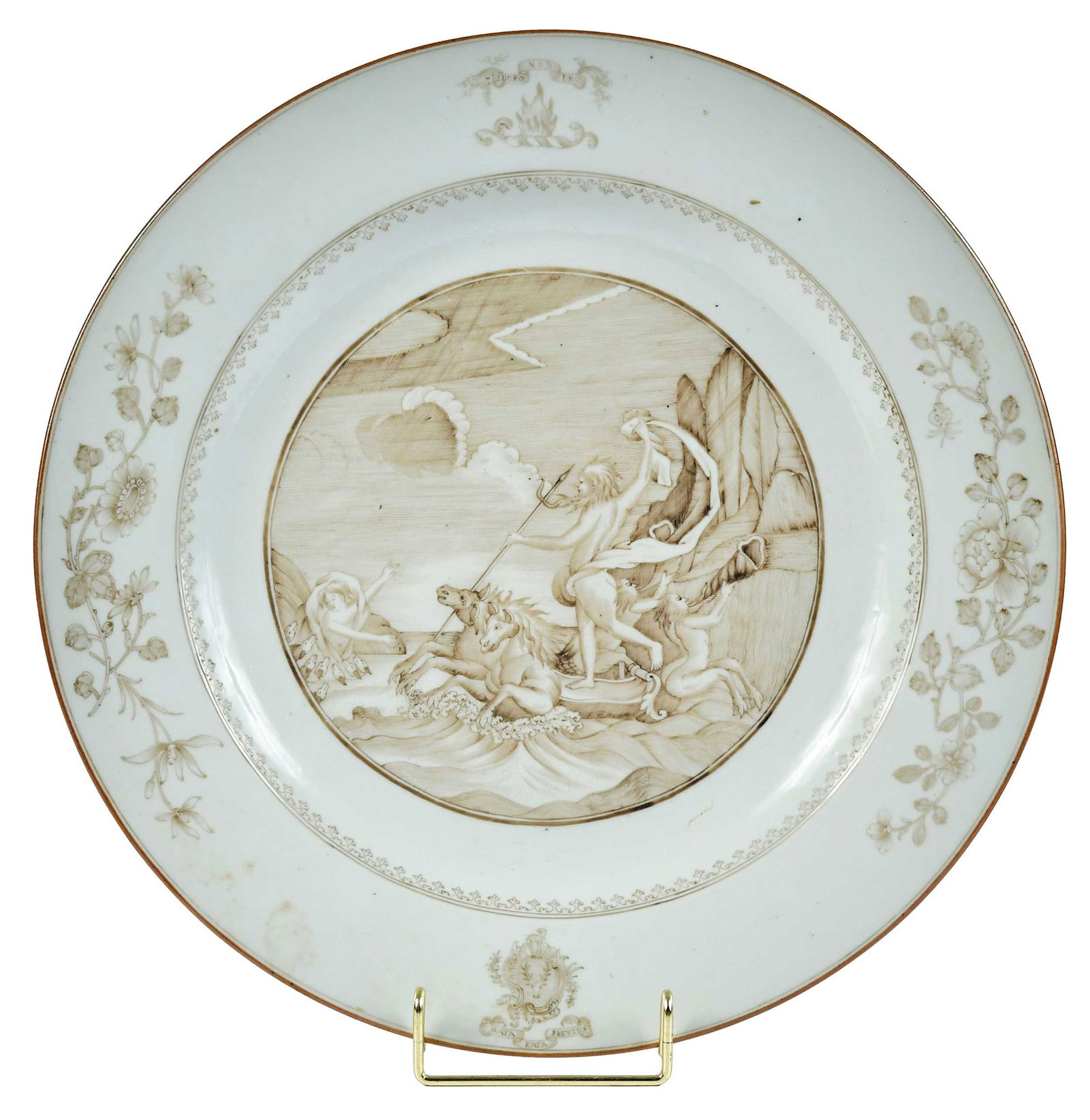 A Rare Chinese Export Armorial Porcelain Charger, MacKenzie (1 of 10)
