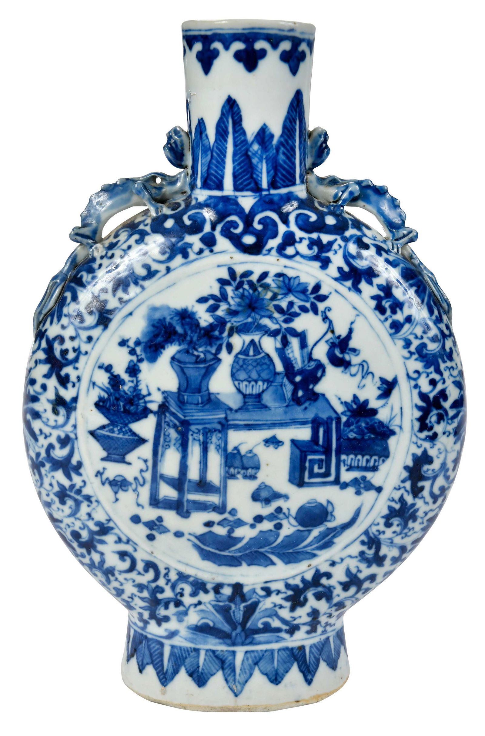 Chinese Export Blue and White Porcelain Moon Flask (1 of 9)
