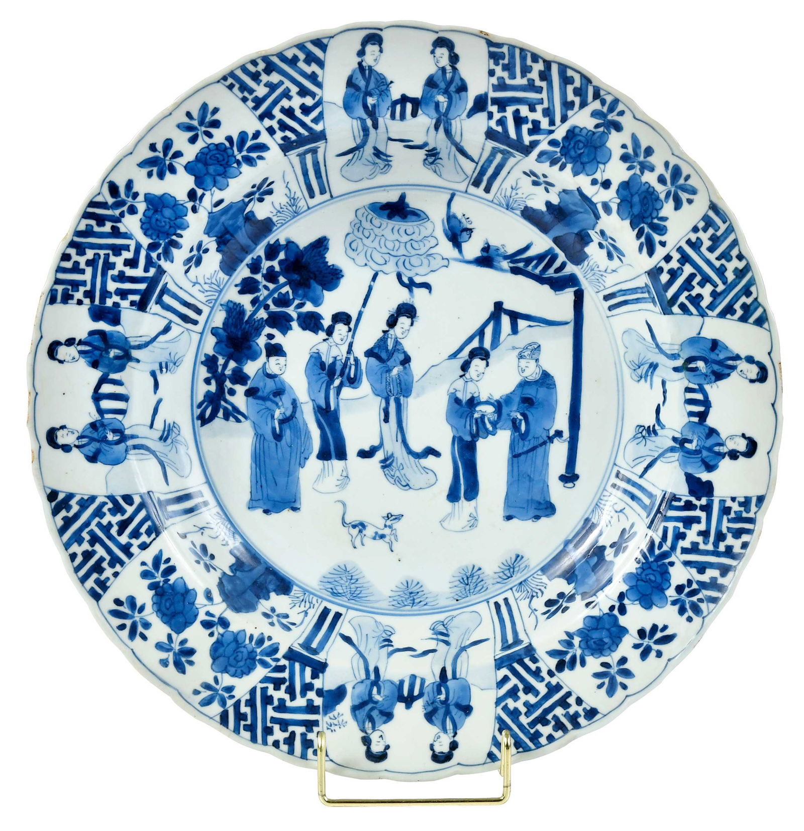 Chinese Export Blue and White Porcelain Shallow Bowl (1 of 7)