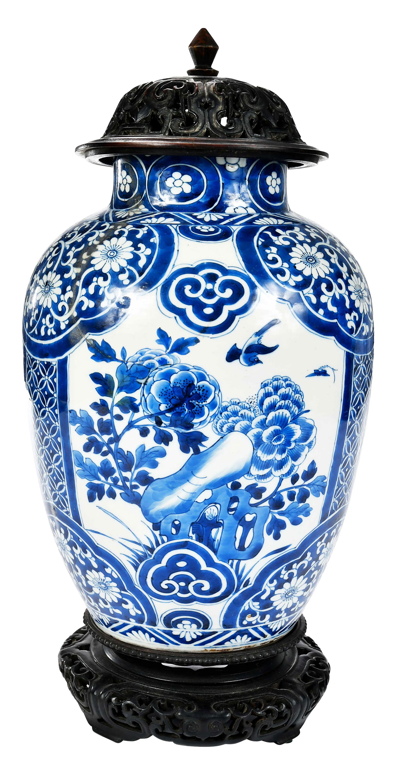 Chinese Export Blue and White Porcelain Ovoid Jar (1 of 12)