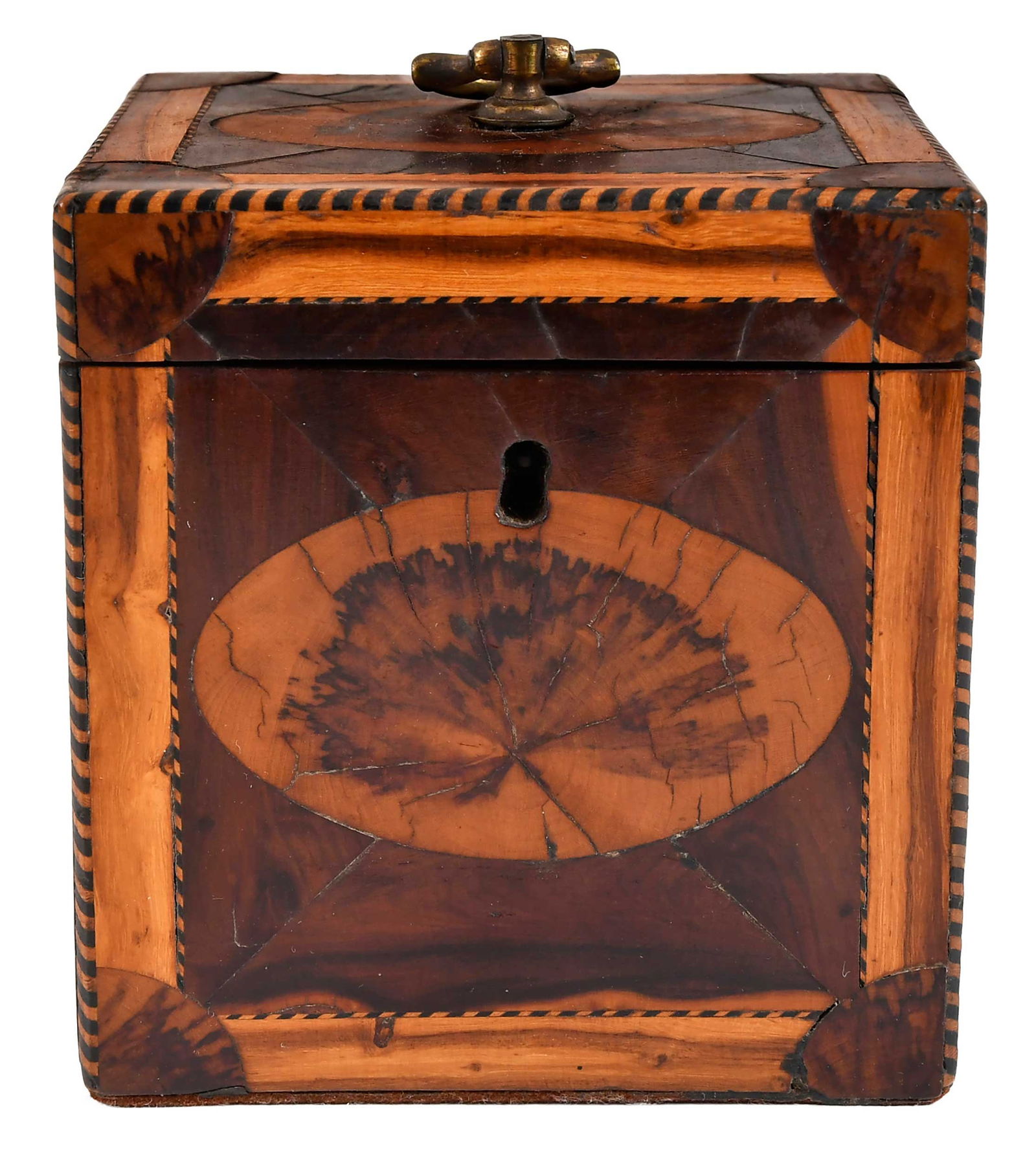Georgian Inlaid Square Tea Caddy (1 of 8)