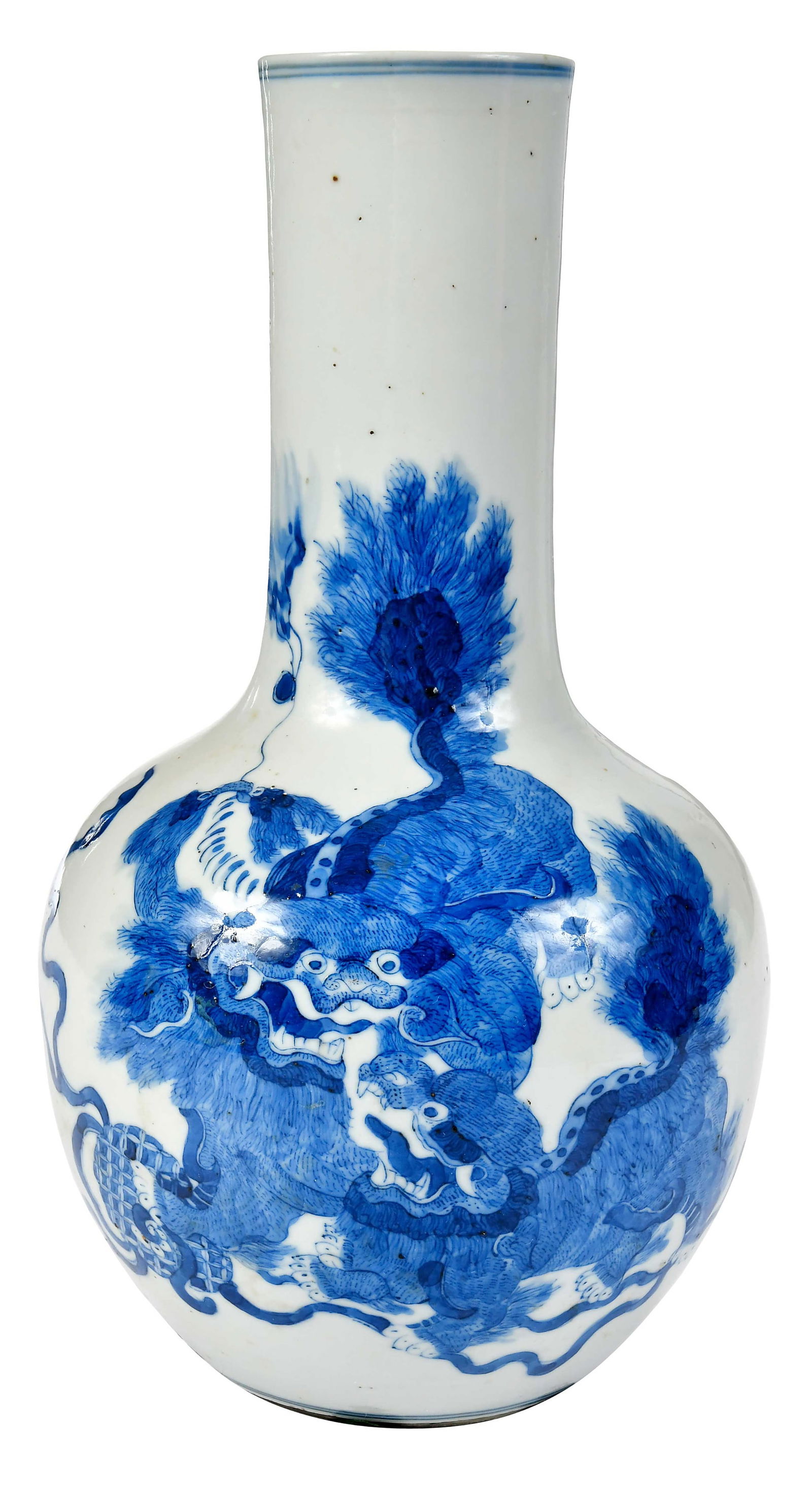 Chinese Export Blue and White Porcelain Bottle Vase (1 of 7)