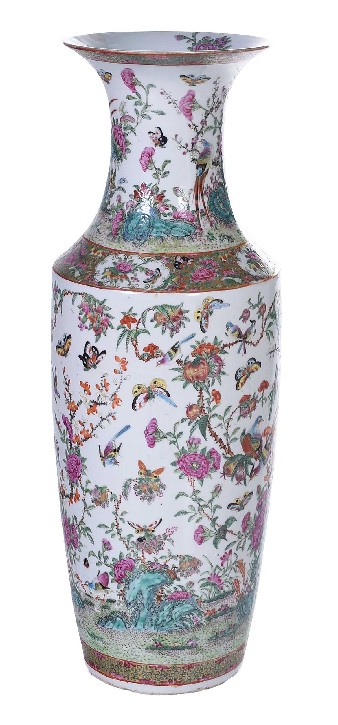 Chinese Export 'Canton Famille Rose' Porcelain Floor Vase (1 of 11)