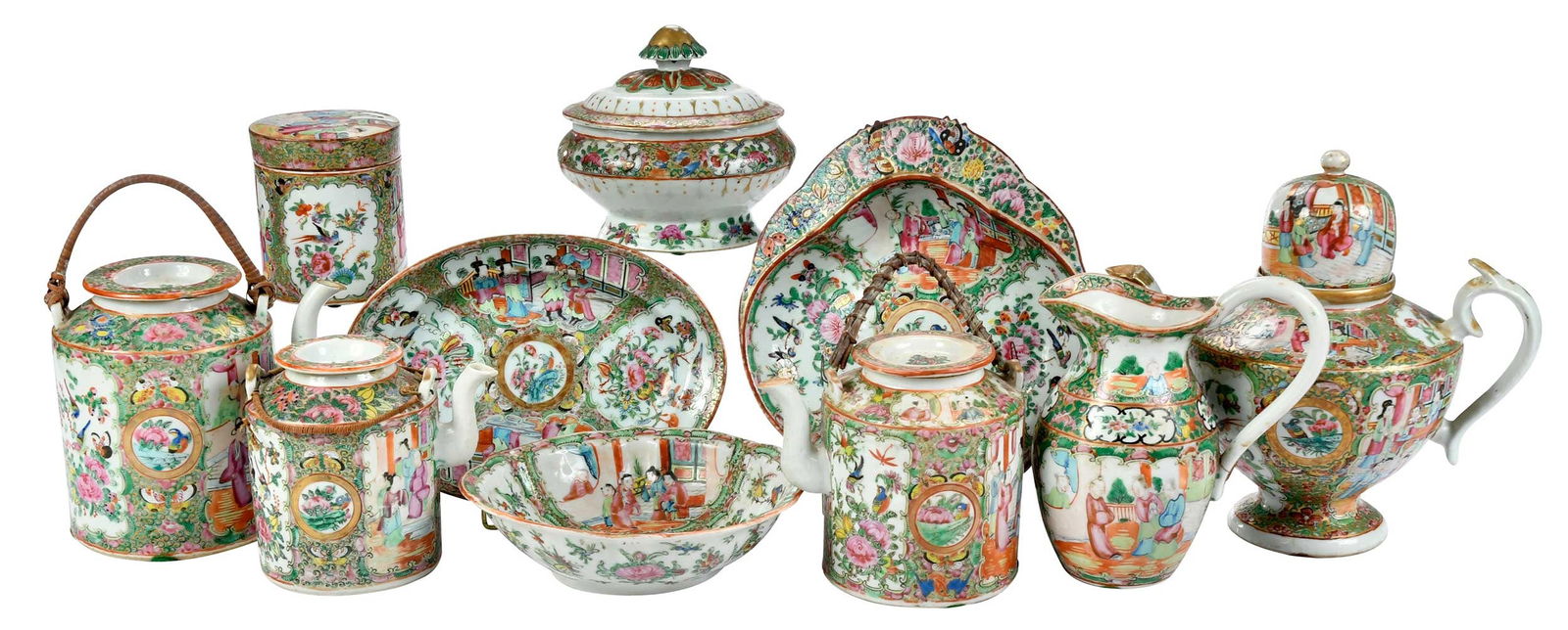 10 Chinese Export Famille Rose Porcelain Table Objects (1 of 9)