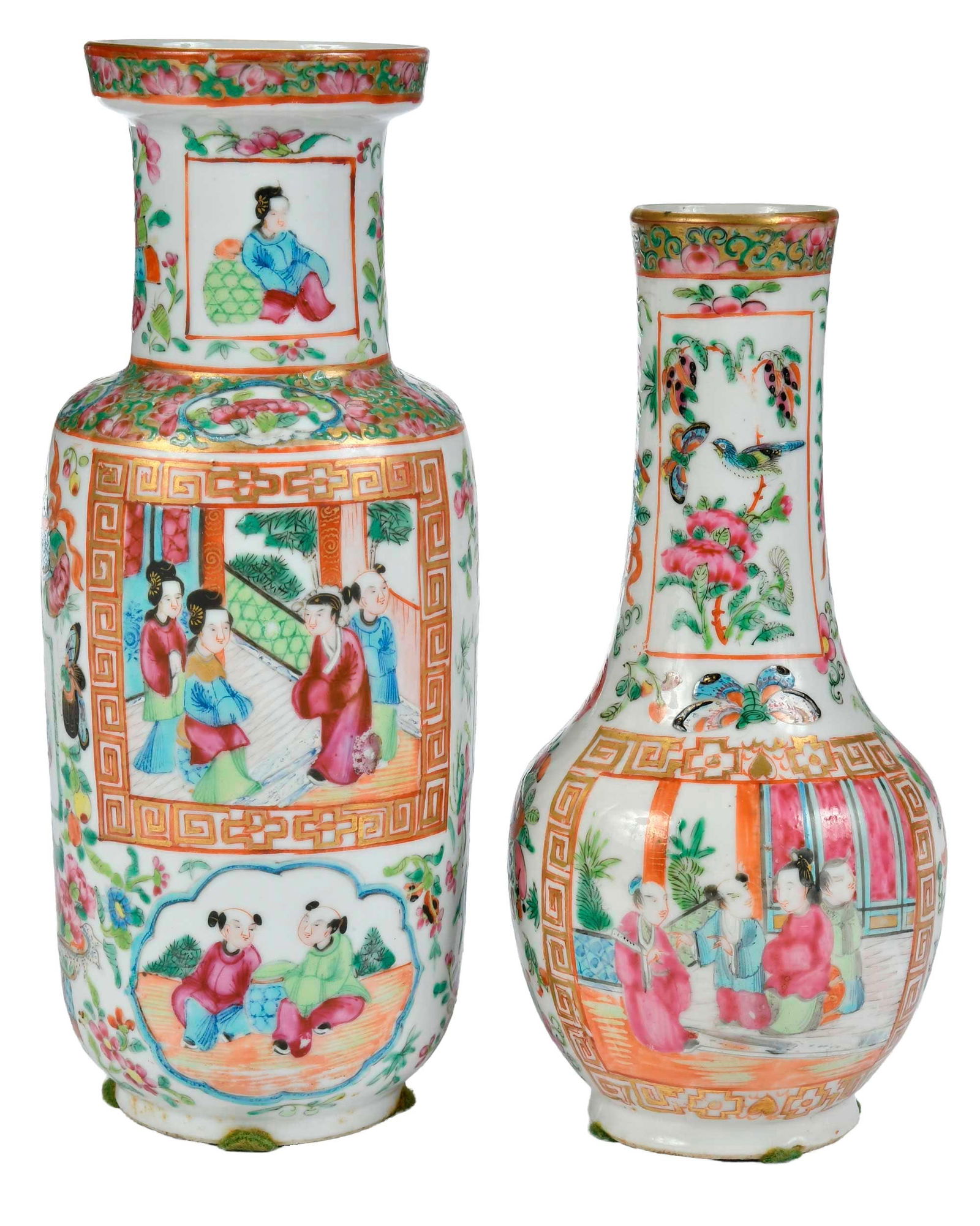 Two Chinese Export 'Canton Famille Rose' Porcelain Vases (1 of 11)