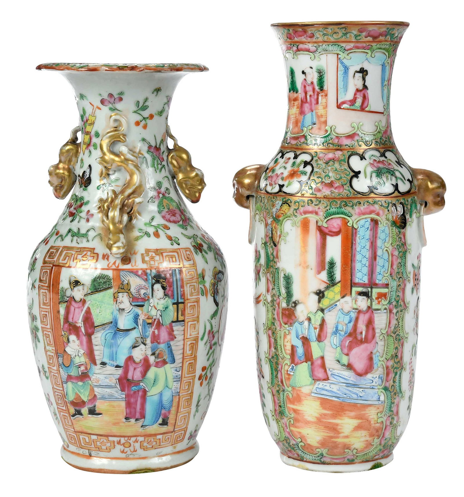 Two Chinese Export 'Canton Famille Rose' Porcelain Vases (1 of 13)
