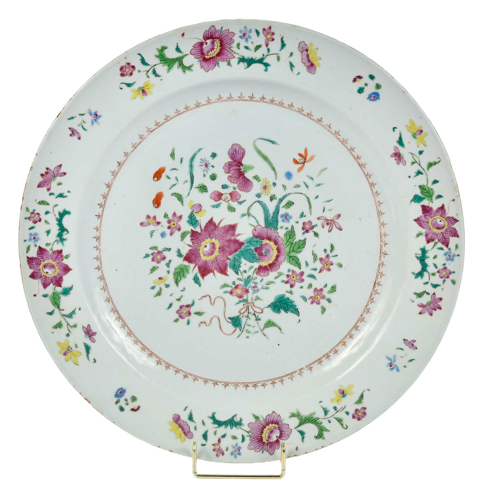 Large Chinese Export Famille Rose Porcelain Charger (1 of 6)