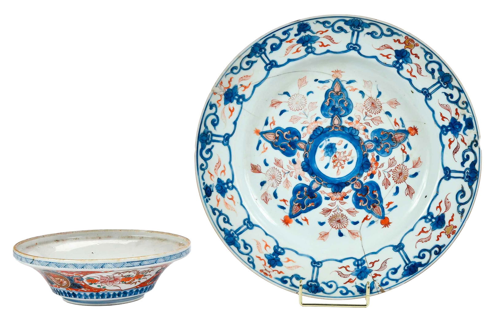 Chinese Export Porcelain Imari Charger and Japanese Imari Bowl (1 of 13)