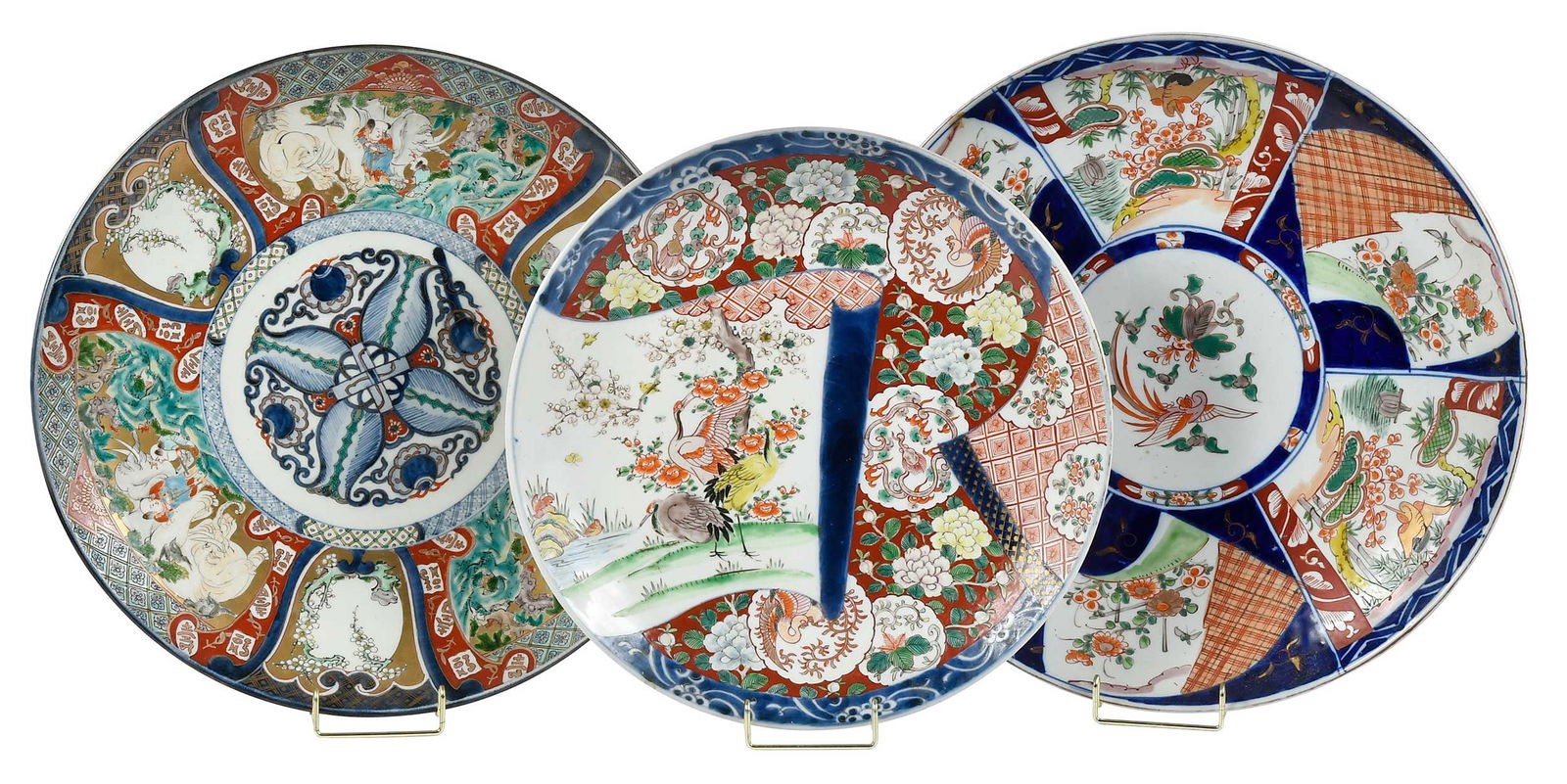 Three Large Japanese Porcelain Dishes in the Imari Palette (1 of 14)