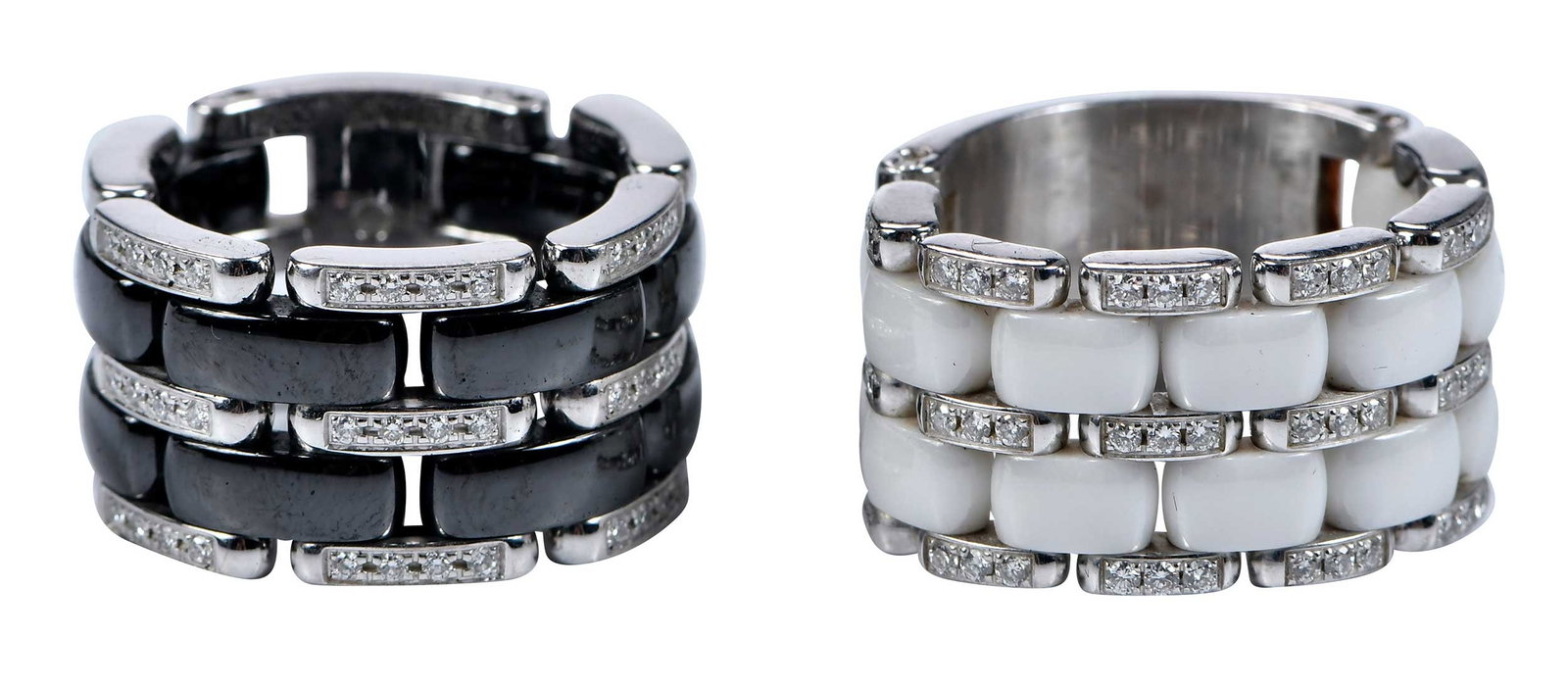 Two 18kt. Chanel Ultra Ceramic Diamond Bands (1 of 10)
