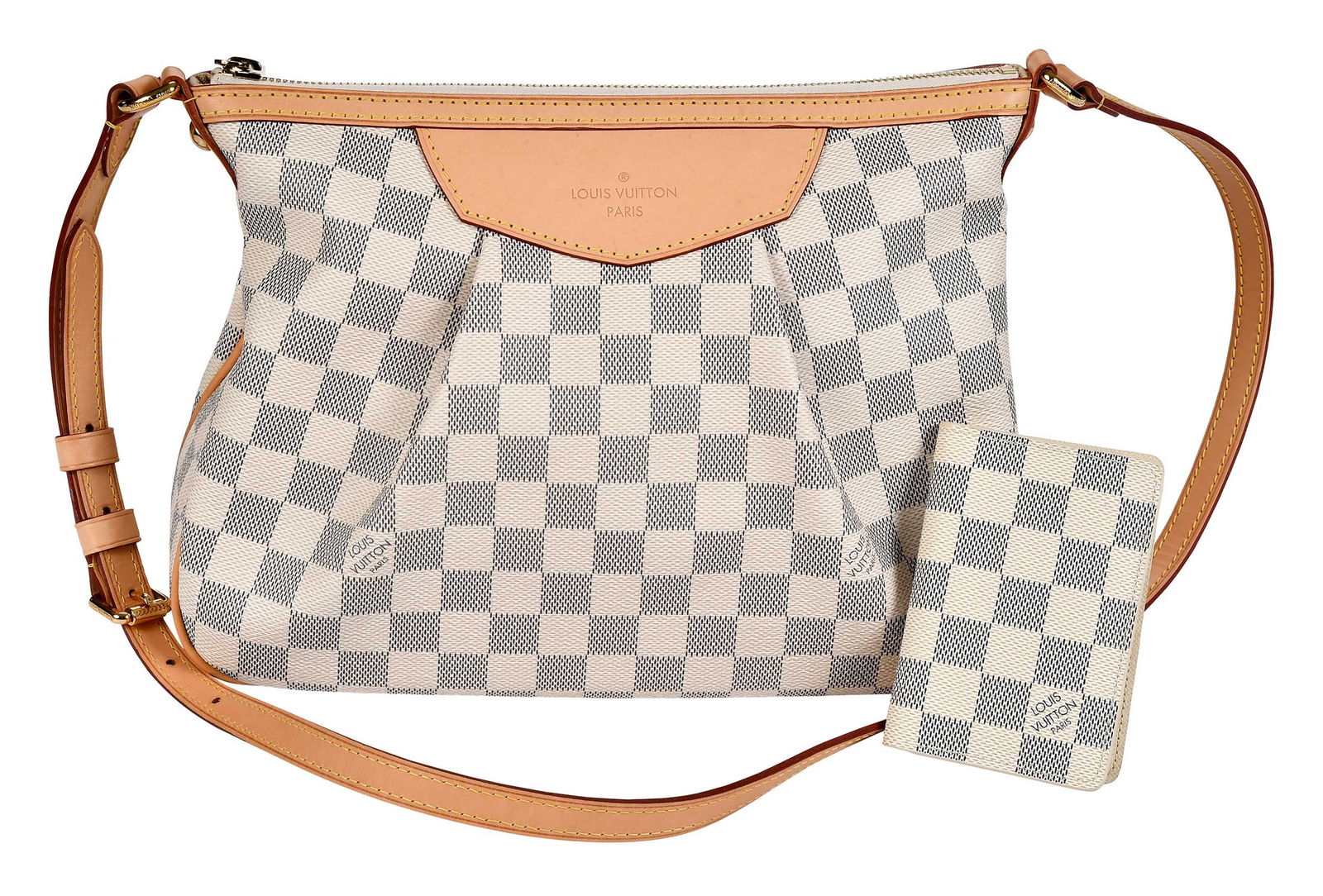 Louis Vuitton Damier Azur Siracusa PM Shoulder Bag with Wallet (1 of 15)