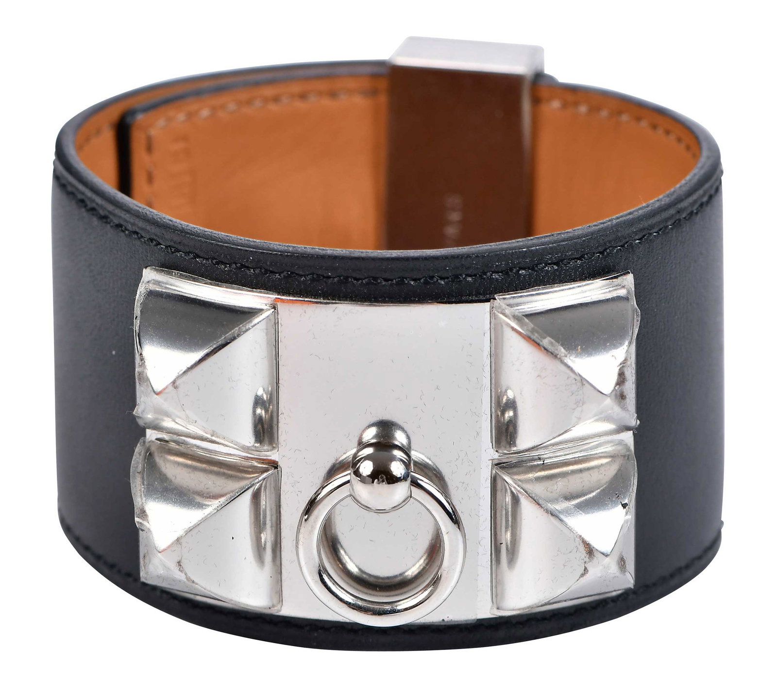 Hermes Collier de Chien Palladium Plated Cuff with Box (1 of 6)
