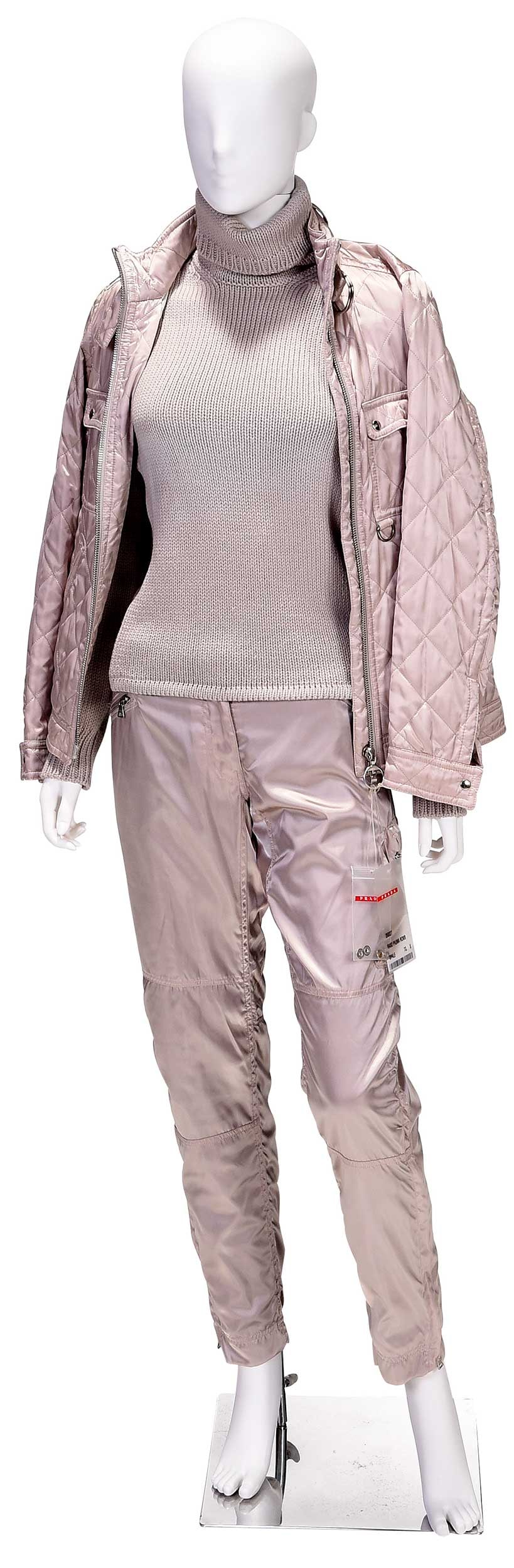Prada Three Piece Set, Quilted Biker Jacket, Cargo Pants, and Knitted Wool Sweater (1 of 15)