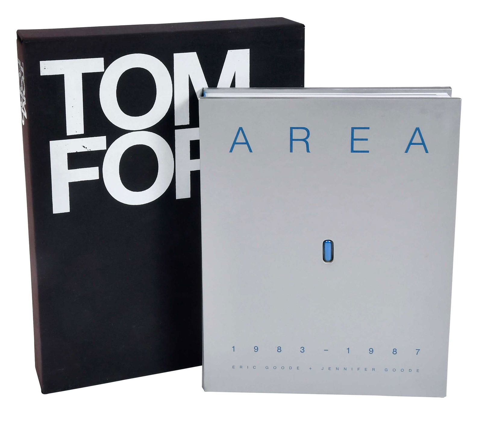 Two Signed Fashion Photography Books: Area: 1983-1987 by Eric Goode and Jennifer Goode, New York: Abrams, 2013, signed; Tom Ford, text by Bridget Foley, New York: Rizzoli, 2004, signed, in slipcase Provenance: Private Collection, Ashevill