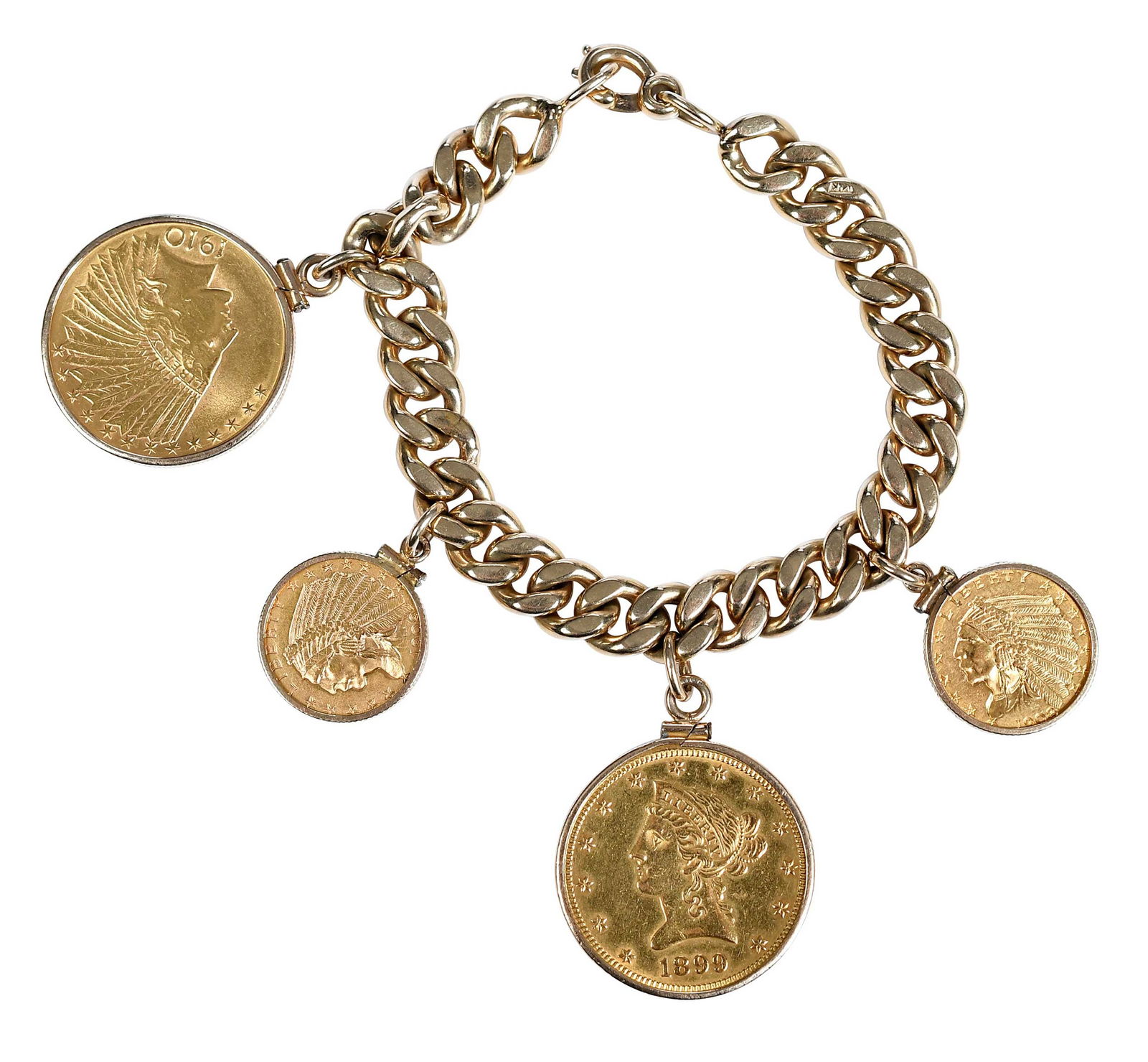 14kt. Coin Charm Bracelet