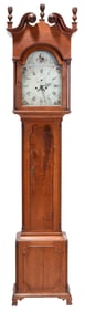 Pennsylvania Chippendale Figured Walnut Tall Case Clock