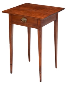 Federal Inlaid Cherry and Birch One Drawer Stand