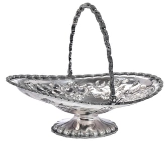 Tiffany Sterling Cake Basket, Grosjean & Woodward