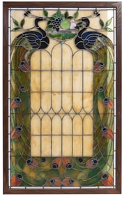 Art Nouveau Stained and Leaded Glass Window