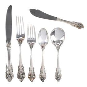 Wallace Grande Baroque Sterling Flatware, 37 pieces