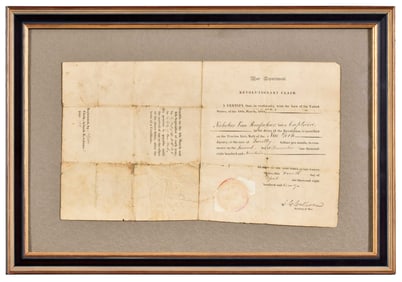 Revolutionary War Claim Signed by John C. Calhoun [for Van Rensselaer]