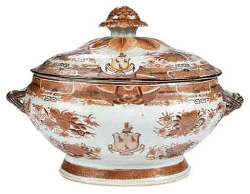 Chinese Export Armorial Porcelain Lidded Soup Tureen, Manigault Family