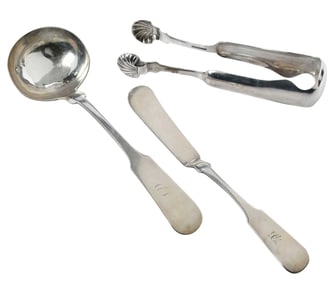 Three North Carolina Coin Silver Serving Pieces