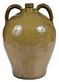 Edgefield South Carolina Stoneware Syrup Jug Attributed to Abner Landrum's Pottersville Manufactory