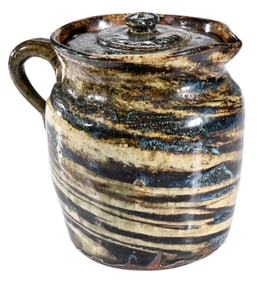 Enoch W. Reinhardt Attributed Lidded Swirl Pitcher