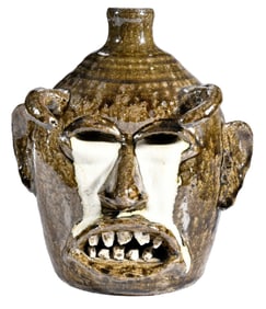 Rare and Important Lanier Meaders Devil Jack-O-Lantern Face Jug