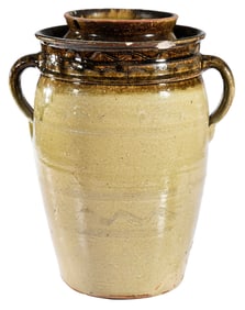 Rare Archibald McPherson Attributed Decorated Alabama Stoneware Homebrew Crock