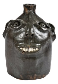Eddie C. Averett Attributed Georgia Stoneware Face Jug
