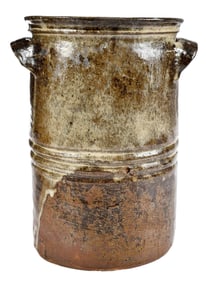 Dave Drake Attributed Rare and Unusual Small Edgefield South Carolina Stoneware Churn