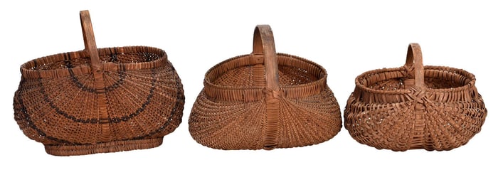 Three Handmade Georgia Baskets, One John Landon Pickelsimer