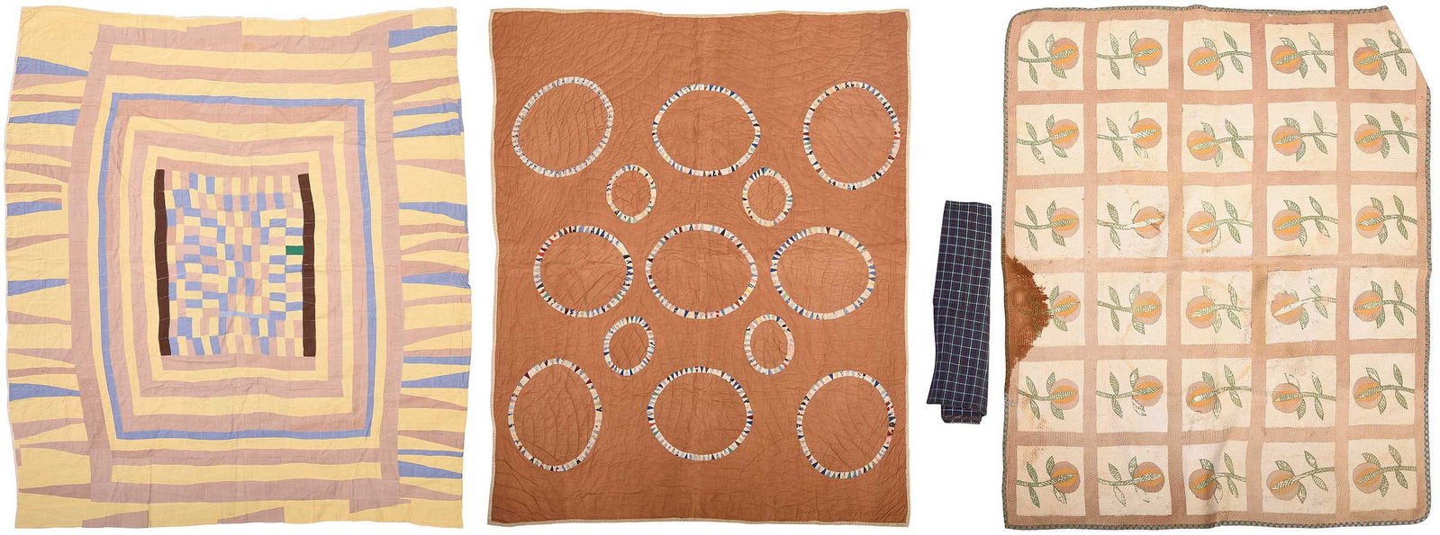 Three Georgia Quilts and One Bolt of Fabric: Mary R. Shell, Madison, Morgan County, Georgia, 1930, pieced quilt, cotton, "Circle Saw" pattern, 75 x 62 in. overall Note: In the catalog description from Shaping Traditions: Folk Arts in a Changing 